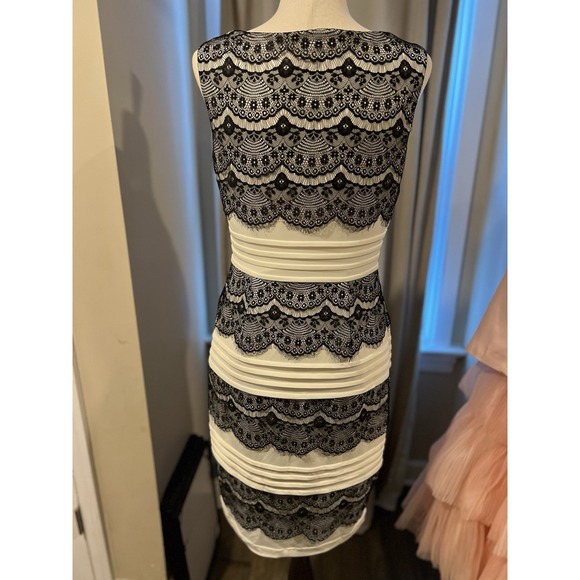 Jax Women's Dress White With Black Lace Size 10 - Picture 4 of 6